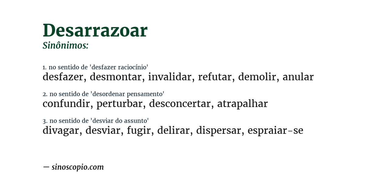 Sinônimo de desarrazoar