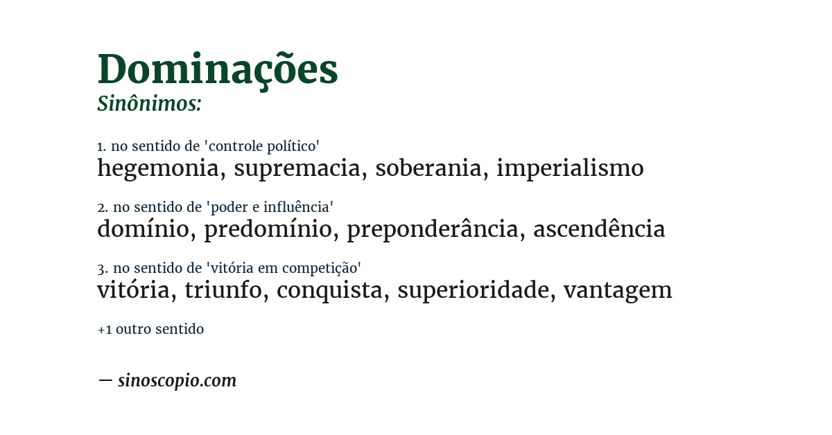 Sinônimo de dominações