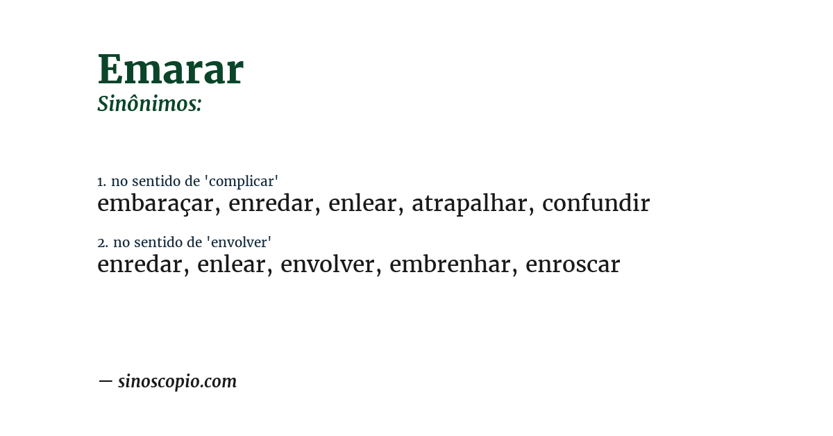 Sinônimo de emarar