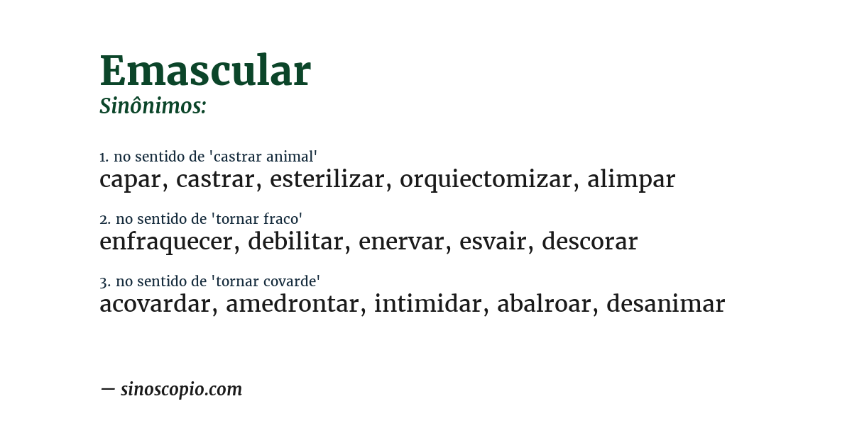 Sinônimo de emascular