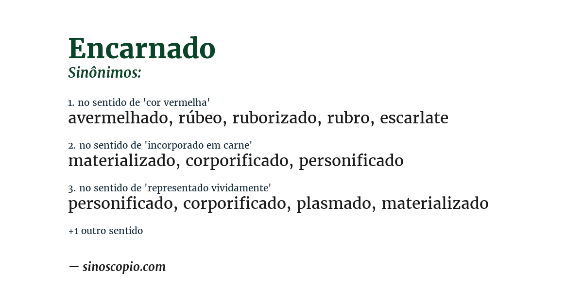 Sinônimo de encarnado