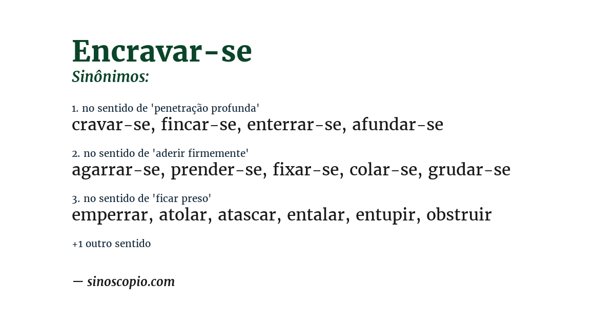 Sinônimo de encravar-se