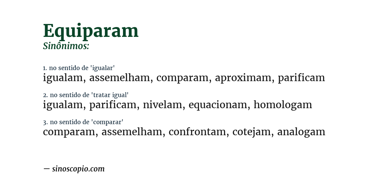 Sinônimo de equiparam