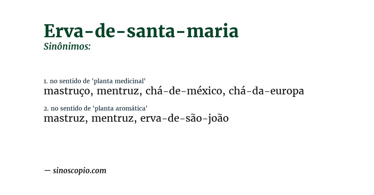 Sinônimo de erva-de-santa-maria