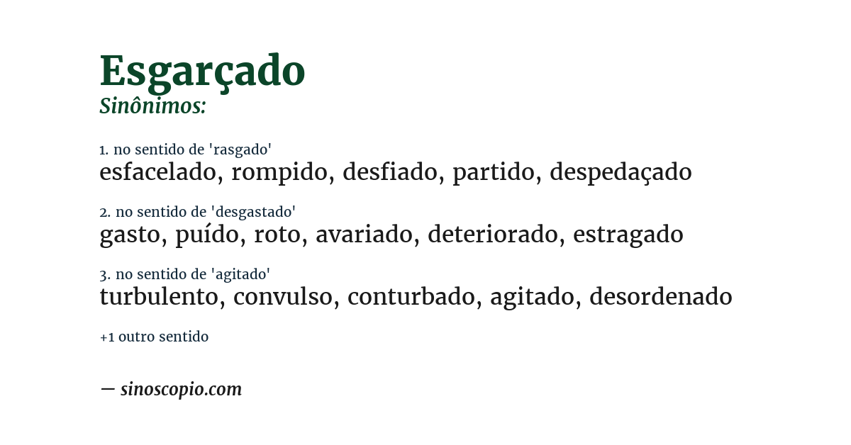 Sinônimo de esgarçado