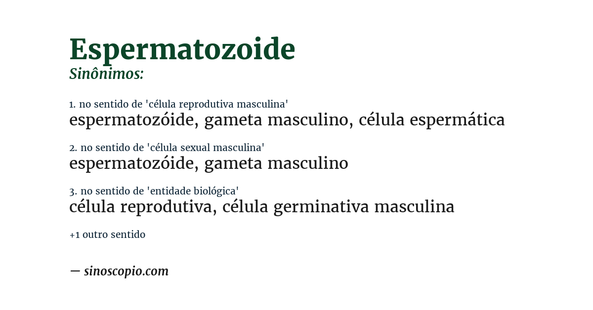 Sinônimo de espermatozoide