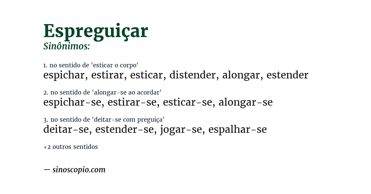 Sinônimo de espreguiçar