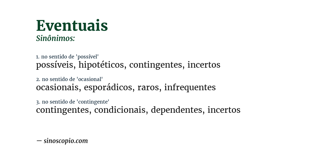 Sinônimo de eventuais
