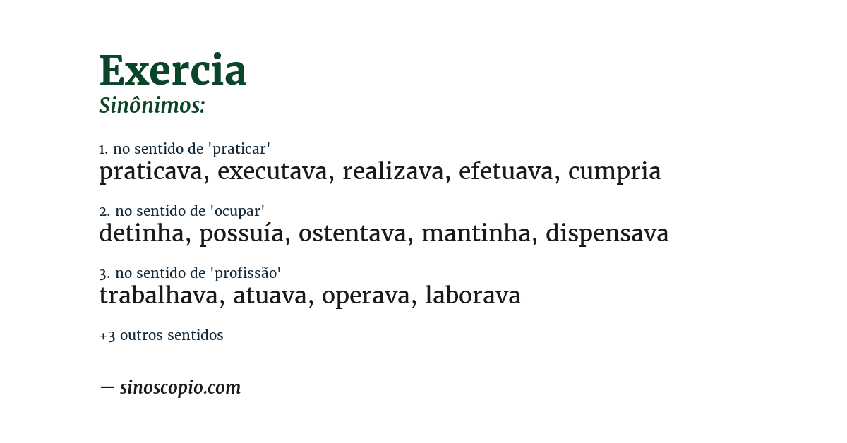 Sinônimo de exercia