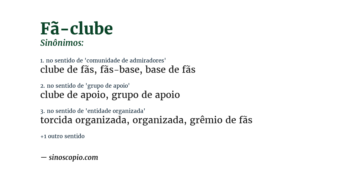 Sinônimo de fã-clube