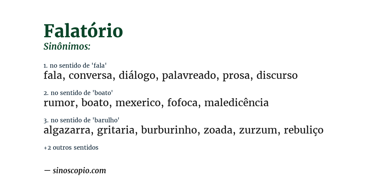 Sinônimo de falatório