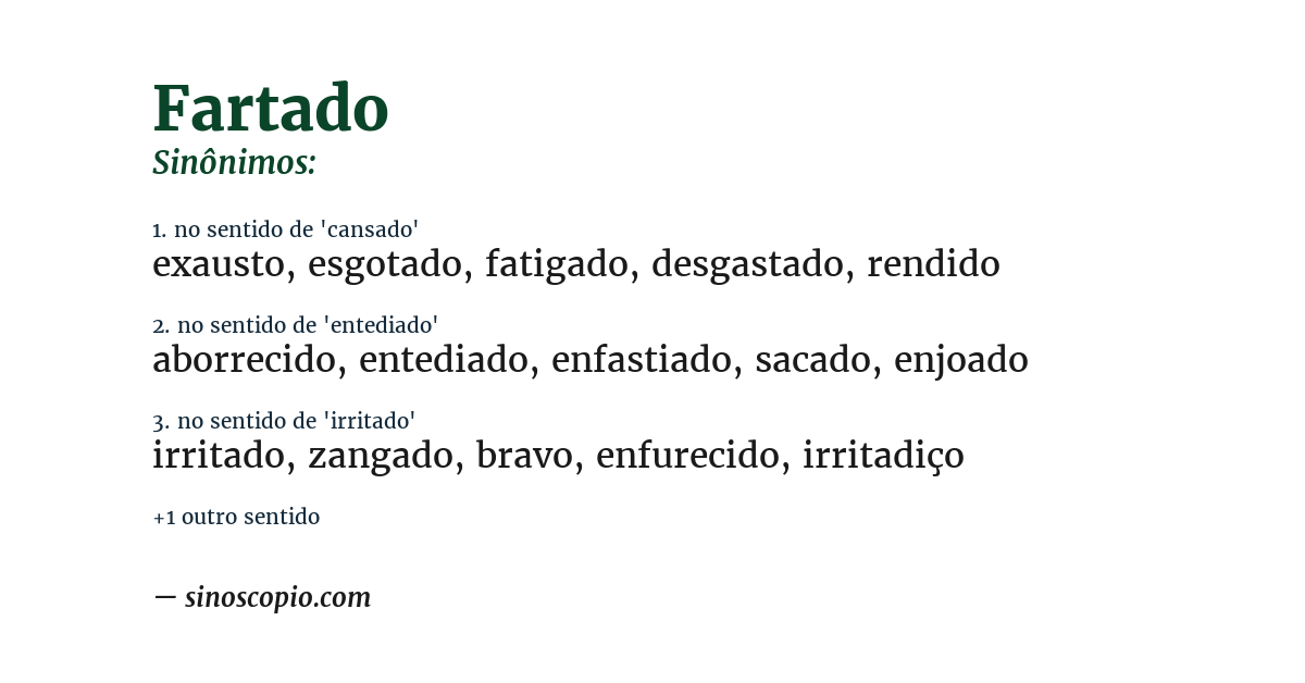 Sinônimo de fartado