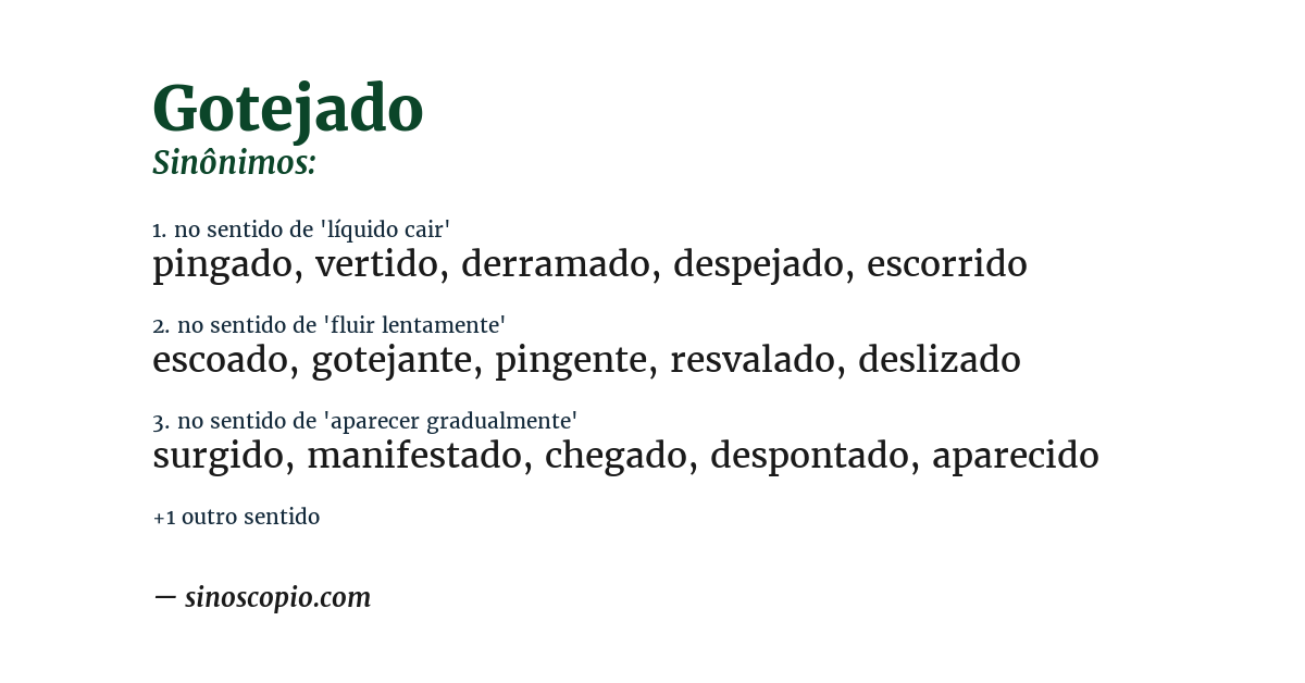 Sinônimo de gotejado