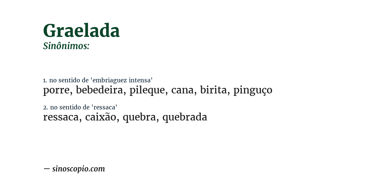 Sinônimo de graelada
