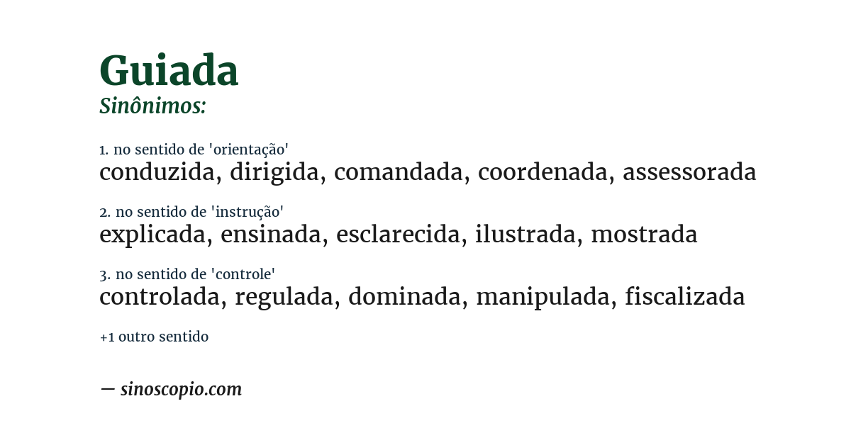 Sinônimo de guiada