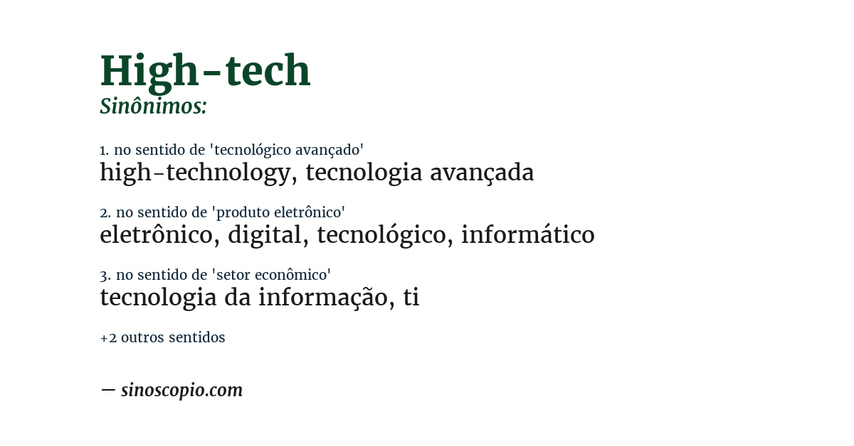 Sinônimo de high-tech