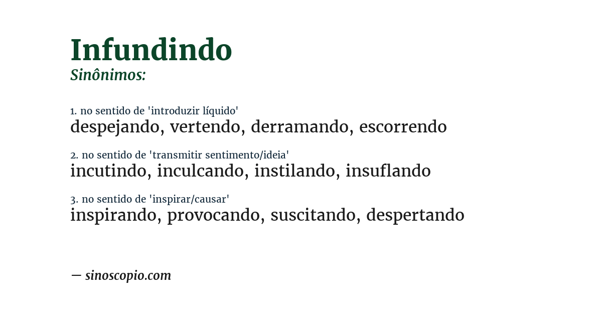 Sinônimo de infundindo