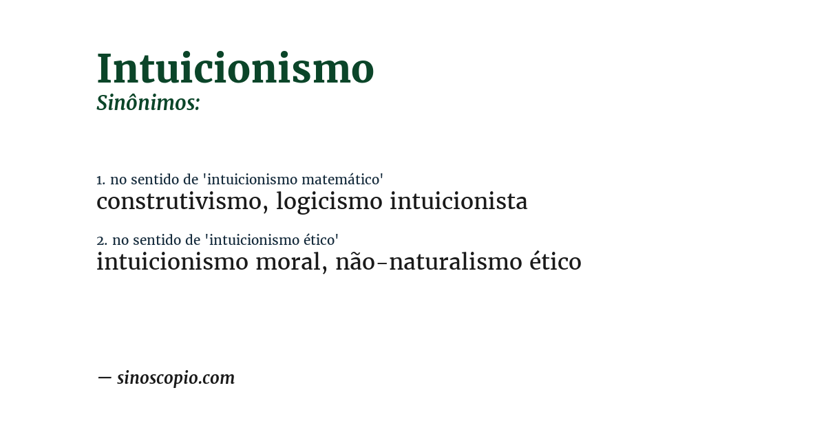 Sinônimo de intuicionismo