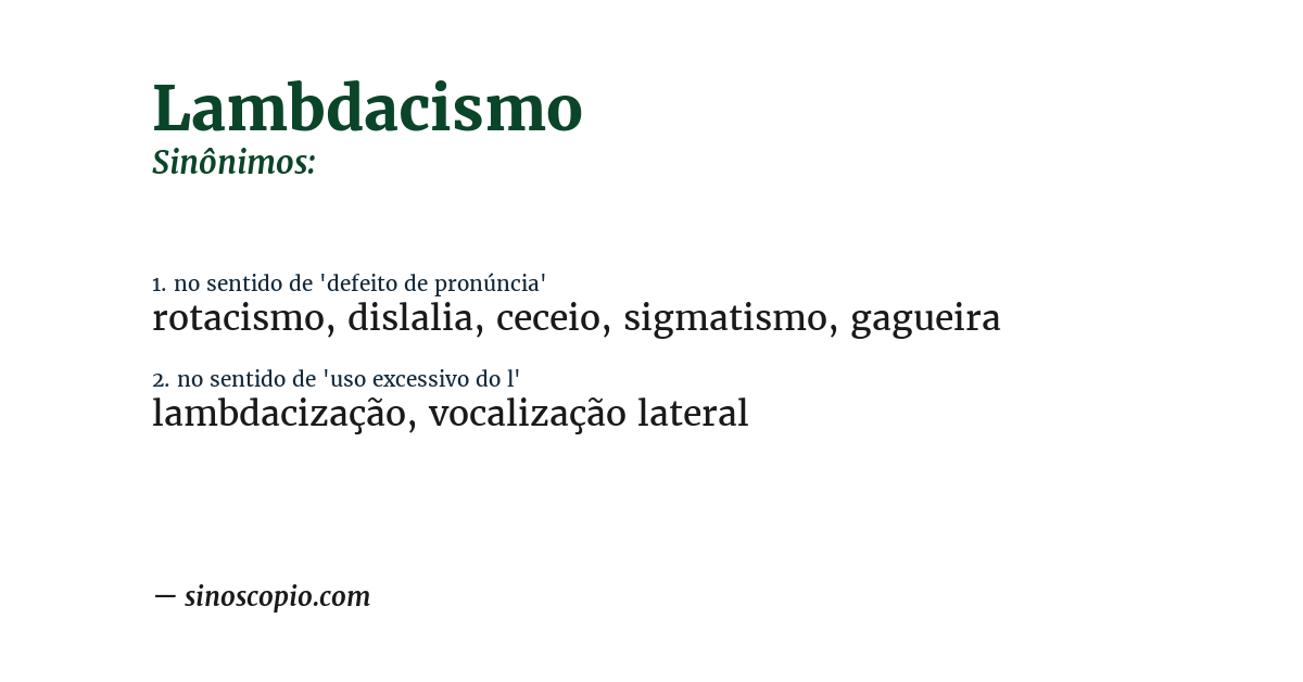 Sinônimo de lambdacismo