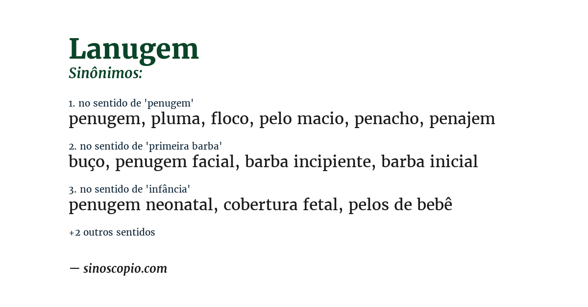 Sinônimo de lanugem