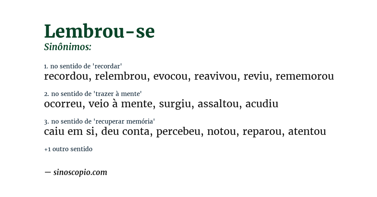 Sinônimo de lembrou-se