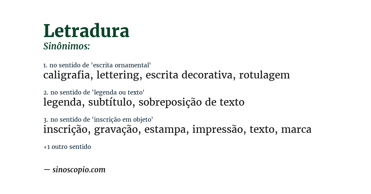 Sinônimo de letradura