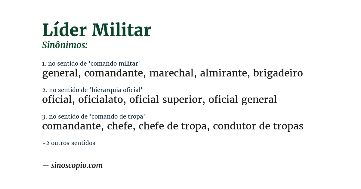 Sinônimo de líder militar