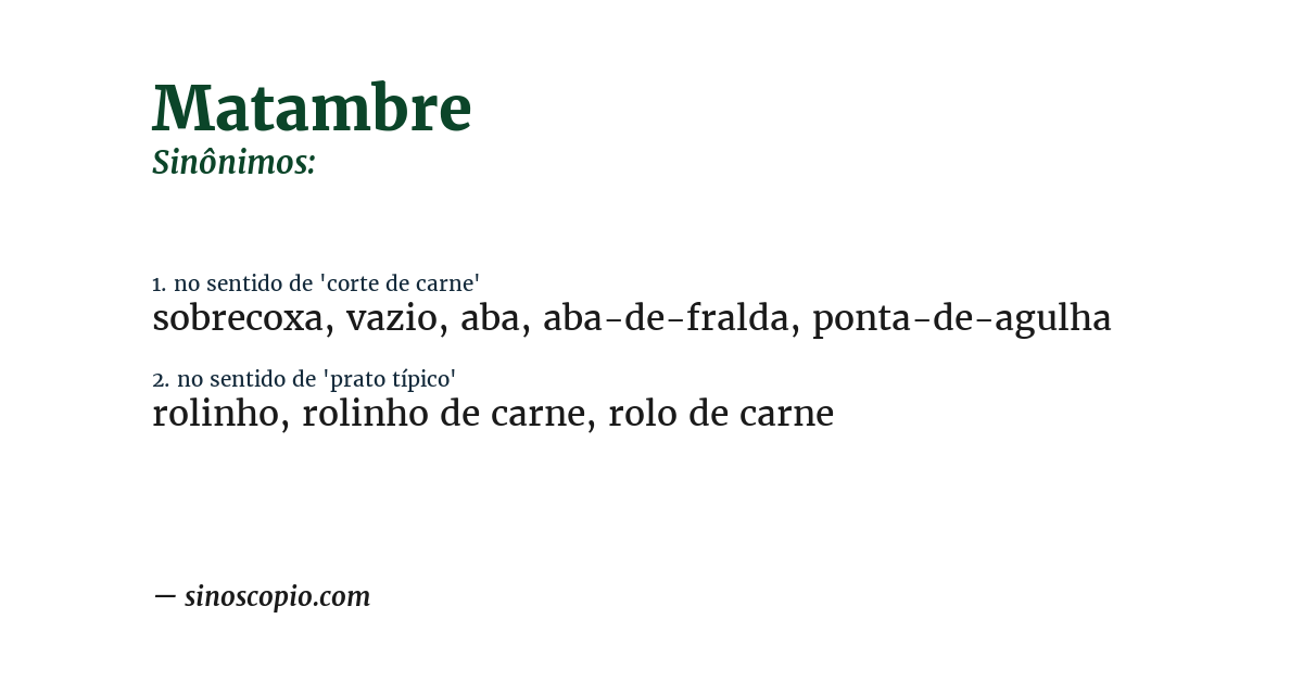 Sinônimo de matambre