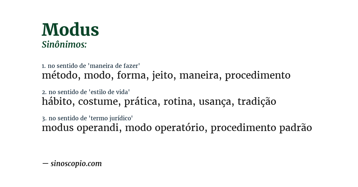 Sinônimo de modus