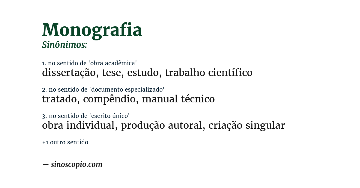 Sinônimo de monografia