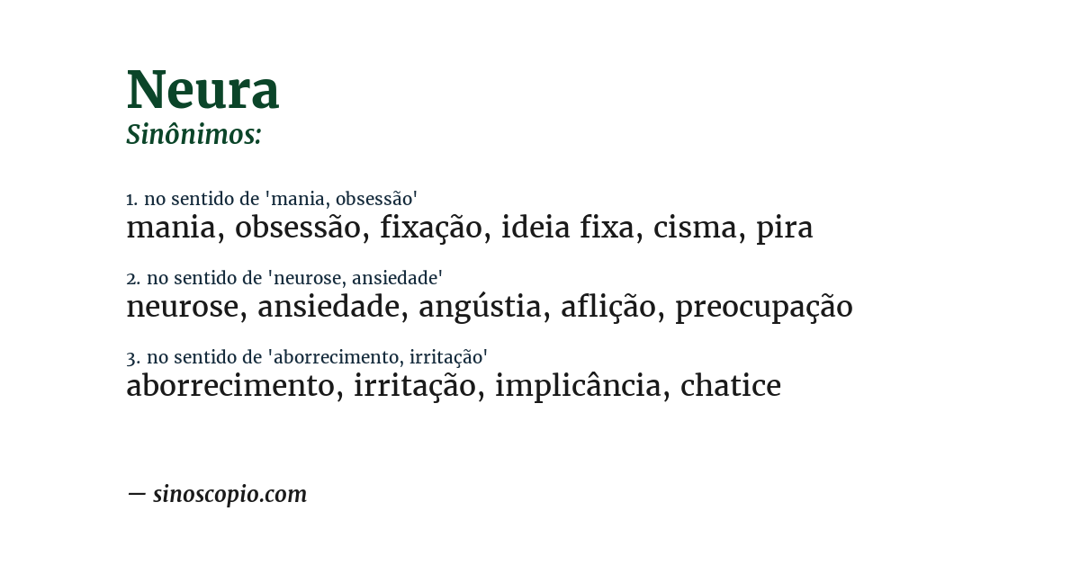 Sinônimo de neura