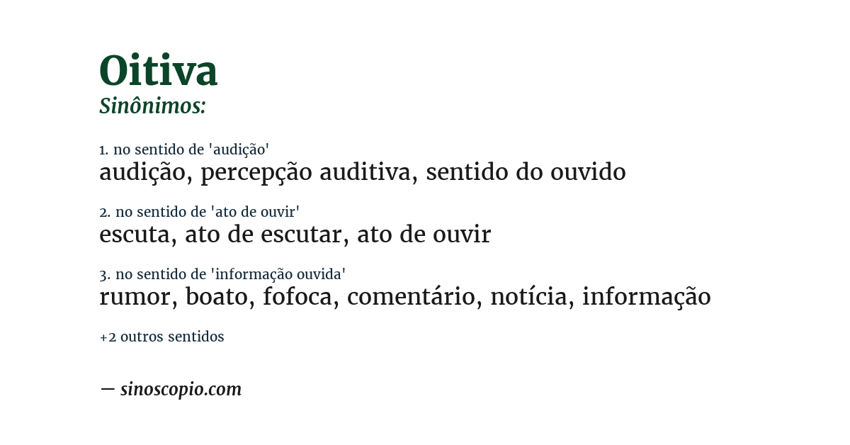 Sinônimo de oitiva