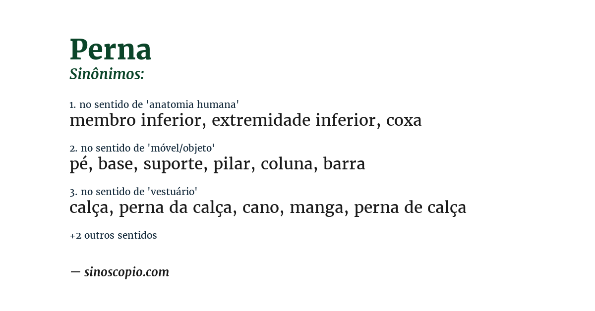 Sinônimo de perna