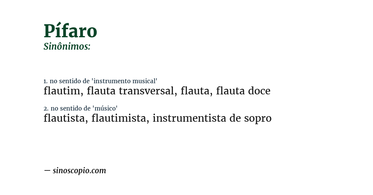 Sinônimo de pífaro