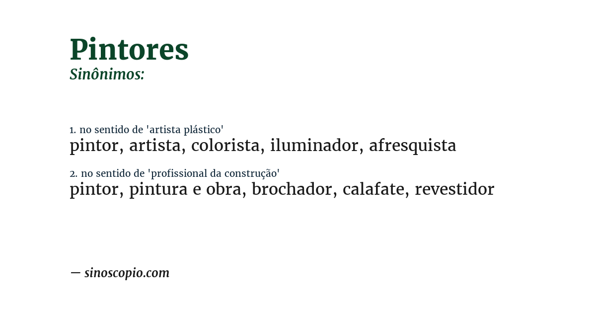 Sinônimo de pintores