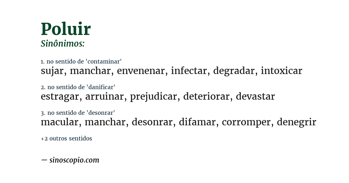 Sinônimo de poluir