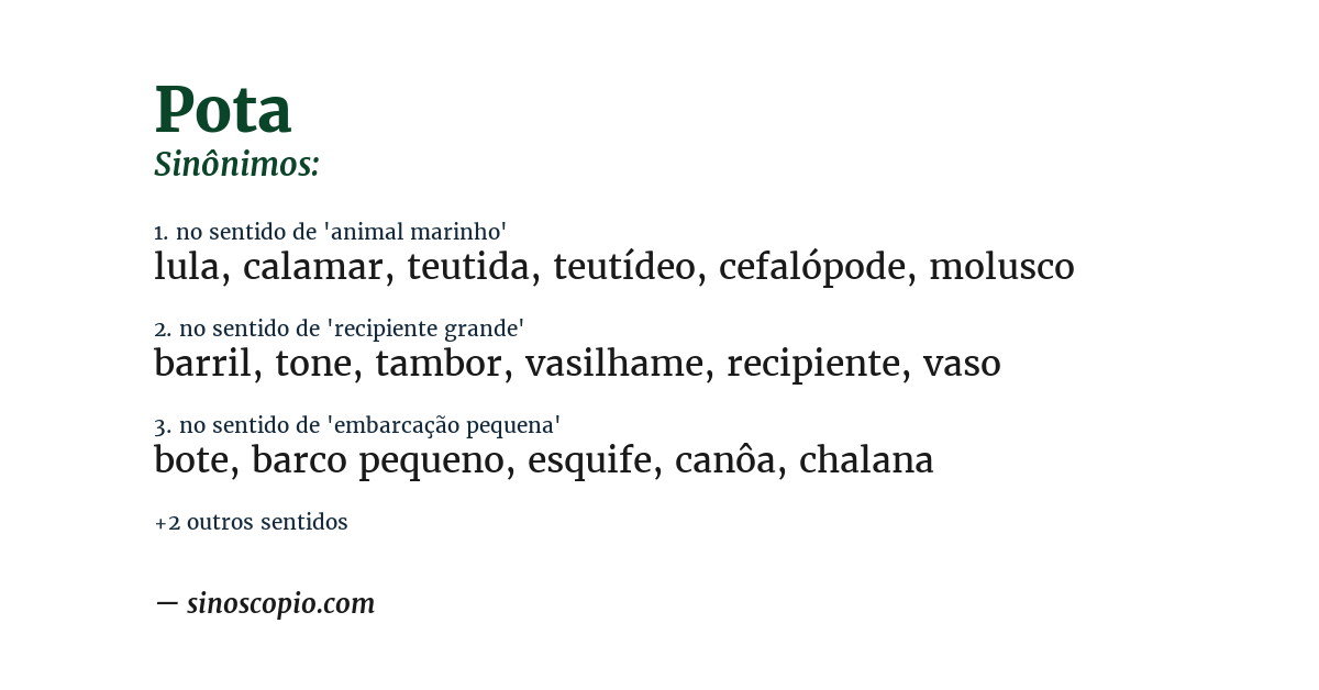 Sinônimo de pota