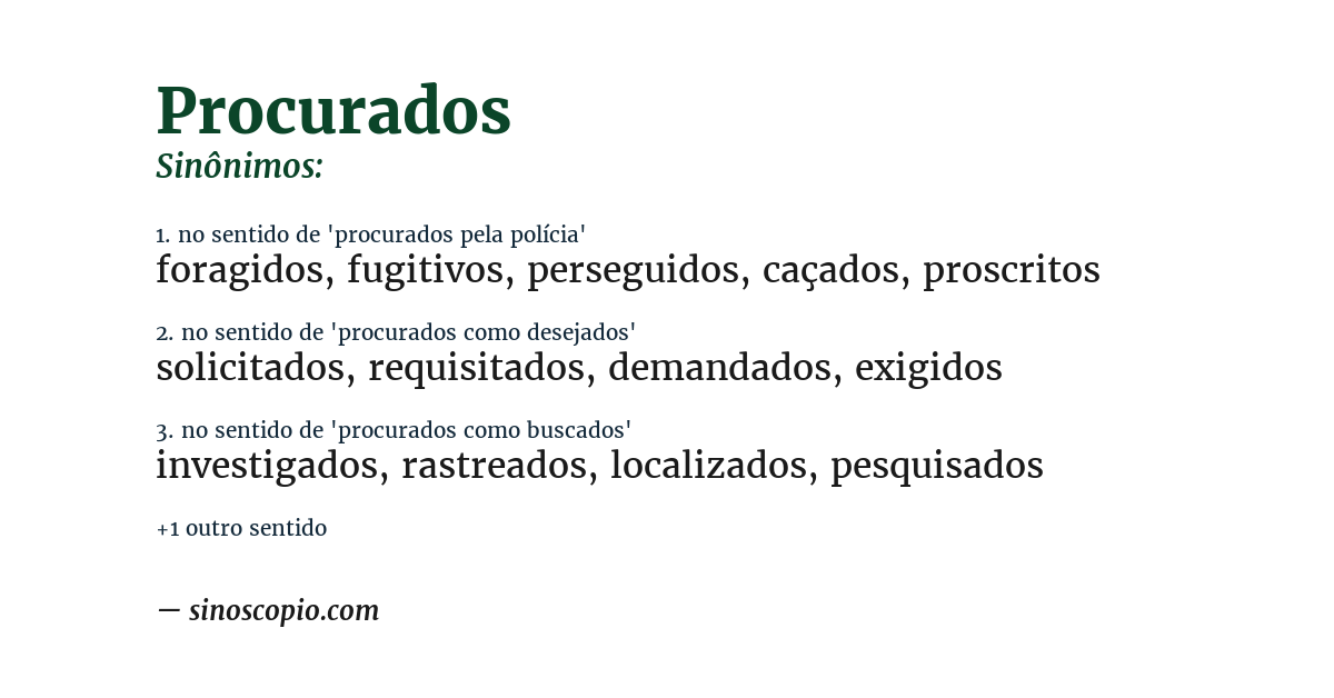 Sinônimo de procurados