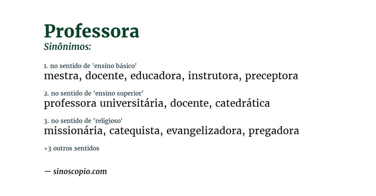 Sinônimo de professora