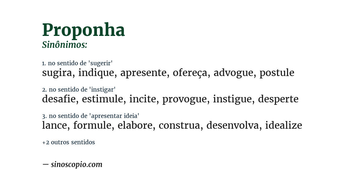 Sinônimo de proponha