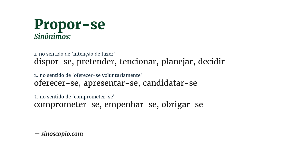 Sinônimo de propor-se