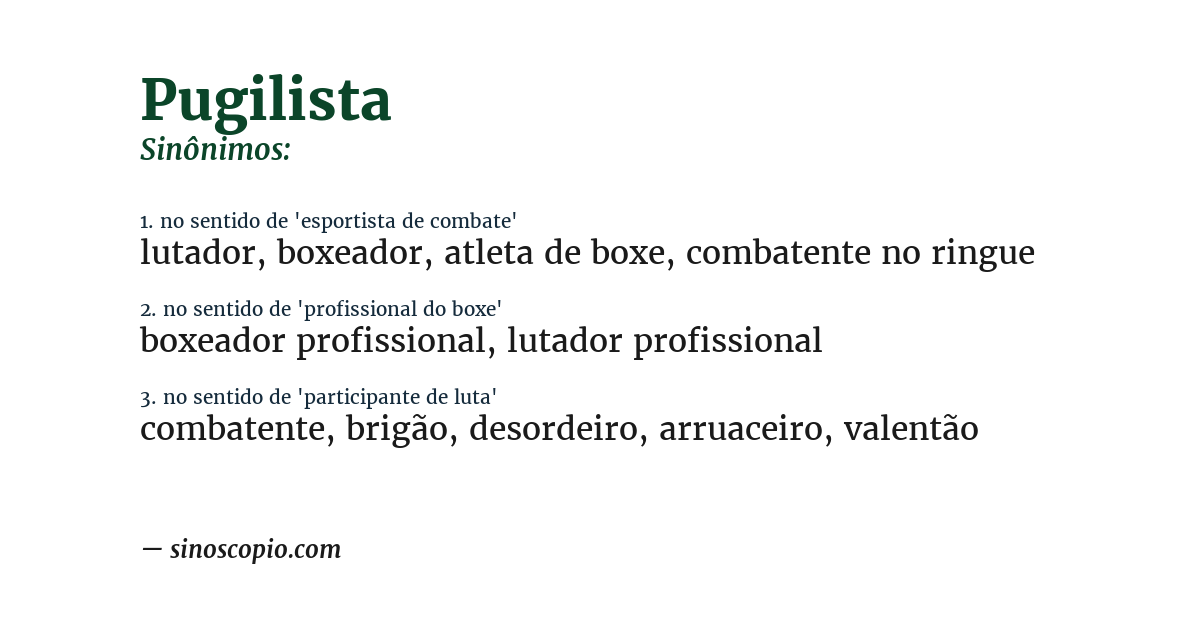 Sinônimo de pugilista