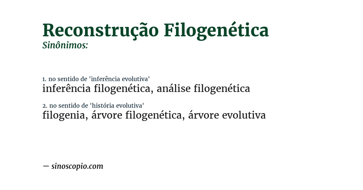 Sinônimo de reconstrução filogenética