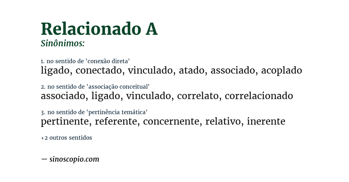 Sinônimo de relacionado a