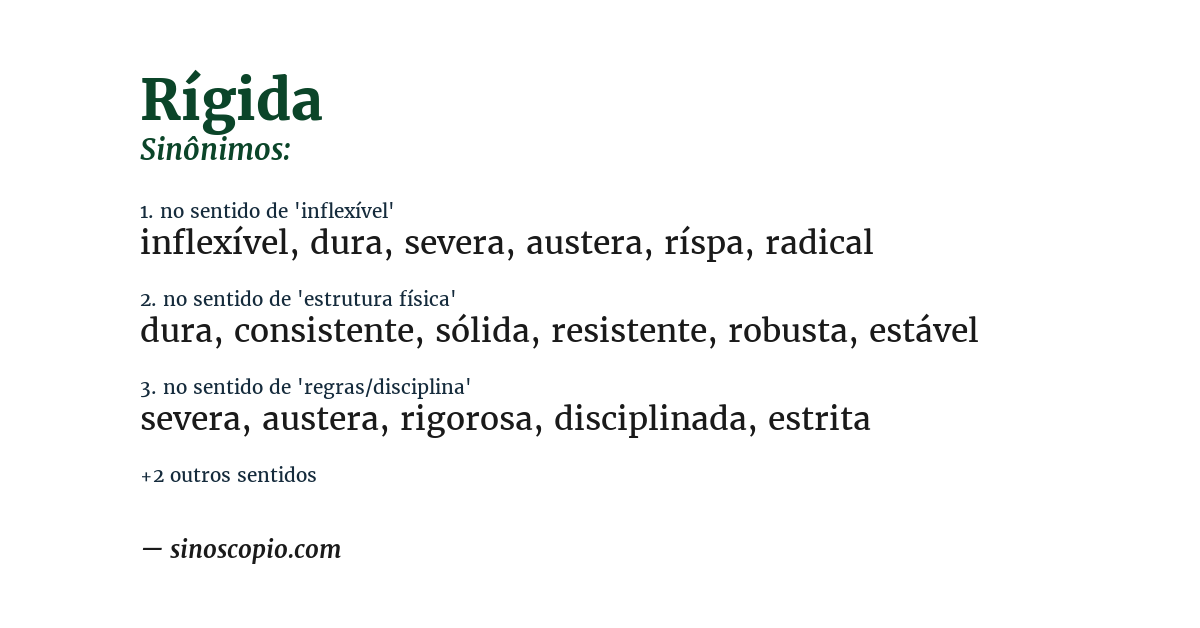 Sinônimo de rígida