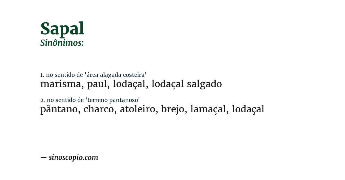 Sinônimo de sapal