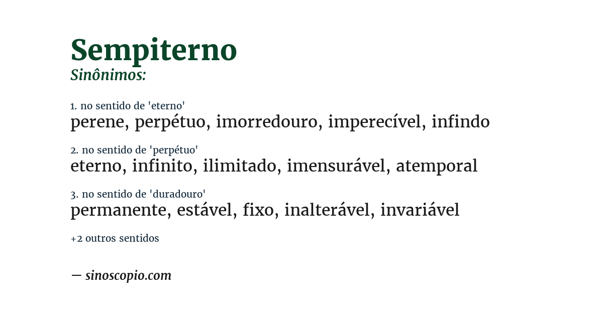 Sinônimo de sempiterno
