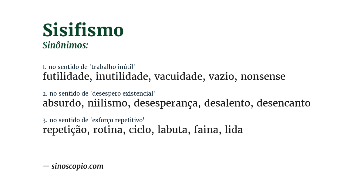 Sinônimo de sisifismo