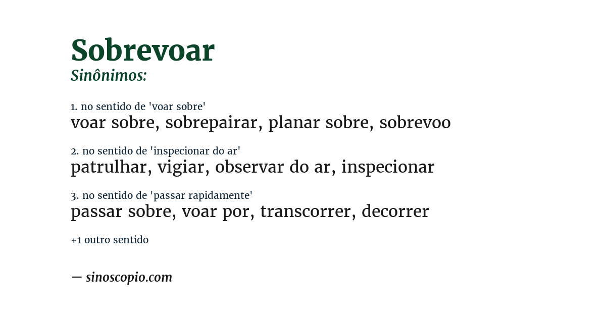 Sinônimo de sobrevoar