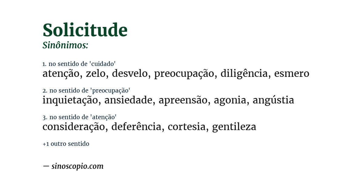 Sinônimo de solicitude